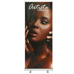 33.5 in. Mozzie Roll Up - 80inh Super Flat Vinyl Retractable Banner Stand. This Retractable Banner Stand Display has a unique look at an affordable price.