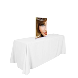 24in x 45in SilverStep Tabletop Black Super Flat Graphic Package and full line of trade show displays, pop up booths, banner stands, table top displays, banner stands. Retractable Tabletop Banner Stand is addition to get the most out of your table space