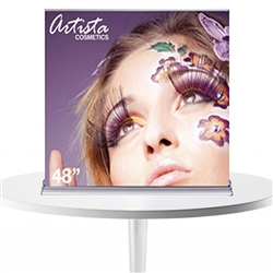 48in x59in SilverStep Retractable Tabletop Banner Stand Vinyl Print. Table Top Banner Stands are an extremely popular and versatile trade show display product. Large selection of table top banner stands you need for your next trade show or event.