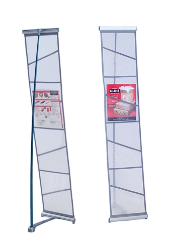 The Mesh literature stand is rollable, compact and easy to transport. The display sets up in seconds and includes a travel bag for storage. The single width unit features 4 mesh pockets and the double width unit is available with 8 mesh pockets.
