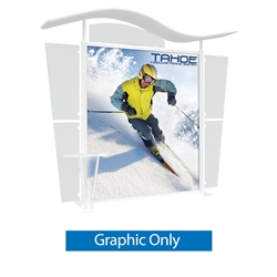 Tahoe Modular Displays 10ft A Main Graphic Only. Tahoe Modular Display Portable System is available in a number of configurations making it the perfect back wall display. The Tahoe is a modular trade show display booth that is fully customizable.