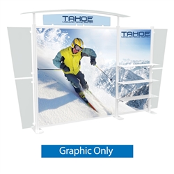 Tahoe Modular Displays 13ft B Main Graphic Only. Tahoe Modular Display Portable System is available in a number of configurations making it the perfect back wall display. The Tahoe is a modular trade show display booth that is fully customizable.