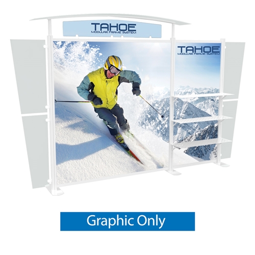 Tahoe Modular Displays 13ft B Main Graphic Only. Tahoe Modular Display Portable System is available in a number of configurations making it the perfect back wall display. The Tahoe is a modular trade show display booth that is fully customizable.