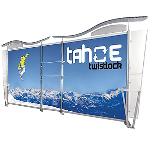 20ft Tahoe Twistlock Z Modular Backwall Display Graphic Package. Twistlock Tahoe is a modular backwall display booth is fully customizable. Twistlock Tahoe Modular Display Portable System is available in number of configurations- perfect backwall display