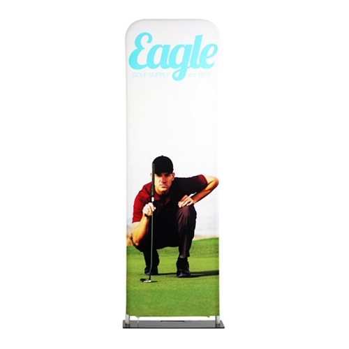 24in x 90in EZ Extend Tension Fabric Banner Stand | Single-Sided Pillowcase Graphic & Tube Frame