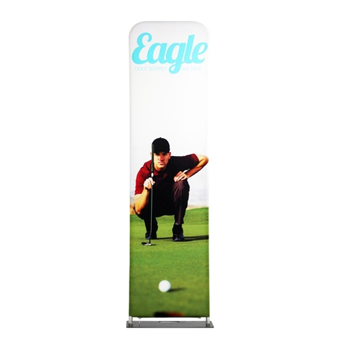 24in x 138in EZ Extend Tension Fabric Banner Stand | Single-Sided Pillowcase Graphic & Tube Frame