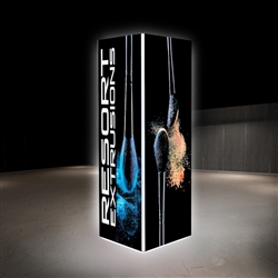 3ft x 3ft x8ft Big Sky Tension Fabric Trade Show Backlit Tower Displays are an excellent way to communicate your message or logo in lobbies, showrooms, retail stores, shopping malls, airports, trade shows or any other venues.