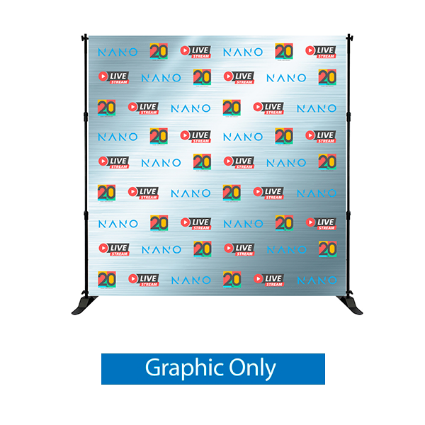 8ft x 7.5ft Slider Banner Stands (Graphic Only) - One Choice. One Choice Kai Indoor Banner Stand is a modern leaning tube display, with a simple pullover graphic.