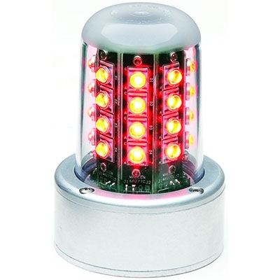 Whelen 01-0771080-08 Model 7108008 Red LED 28V Beacon (5 Hole Adapter, MSConn)