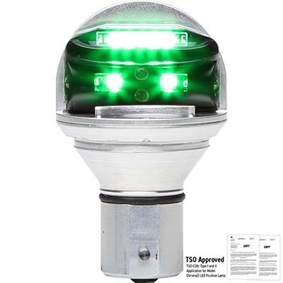 Whelen Chroma Series 01-0771900G28 Model CHROMA2G Green LED 28V Plug & Play Position Lights