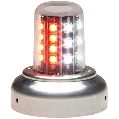 Whelen 01-0790520-55 Model 9052055 Red/White LED 14V Beacon (3.75"Adapt, FlyingLeads)
