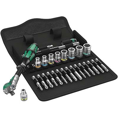 Wera 05004016001 8100 SA 6 Zyklop Metric Speed Ratchet 28 PC Set 1/4-Inch Drive