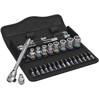 Wera 05004018001 8100 SA 8 Zyklop Metric Metal Ratchet With Lever 28 PC Set 1/4-Inch Drive
