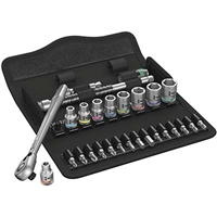 Wera 05004021001 8100 SA 11 Zyklop Imperial Metal Ratchet With Lever 28 PC Set 1/4-Inch Drive