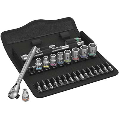 Wera 05004021001 8100 SA 11 Zyklop Imperial Metal Ratchet With Lever 28 PC Set 1/4-Inch Drive