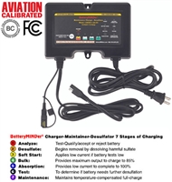 BatteryMINDer Model 128CEC2-AA-S5: 12V 8 AMP Concorde Aviation Battery Charger-Maintainer-Desulfator