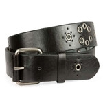 Oil-Tanned Genuine Leather Belt with Grommets Design