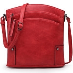 All-In-One Crossbody/ Messenger Bag with Double-zipped front compartment with decorative tassel pull