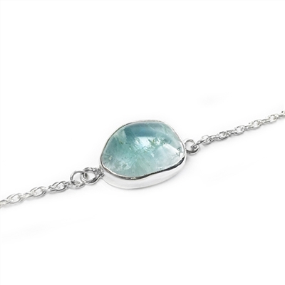 Aquamarine Promise Bracelet in Sterling or 14K GF