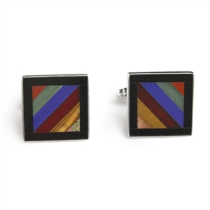 Square Autumn Stripe Inlay Cufflinks