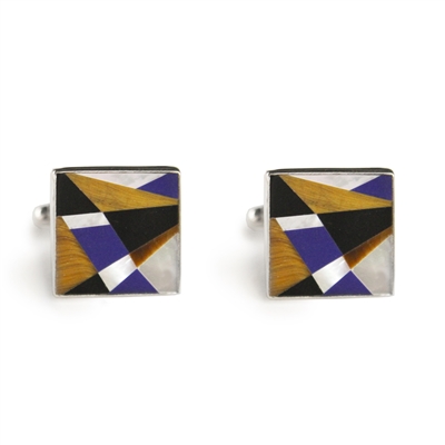 Square Geometric Inlay Cufflinks