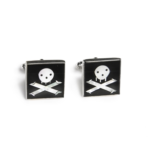 Square Jolly Roger Inlay Cufflinks