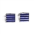 Square Blue & White Pinstripe Inlay Cufflinks