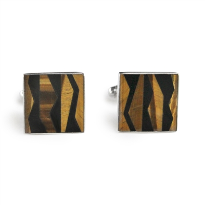 Square Tiger Stripe Inlay Cufflinks