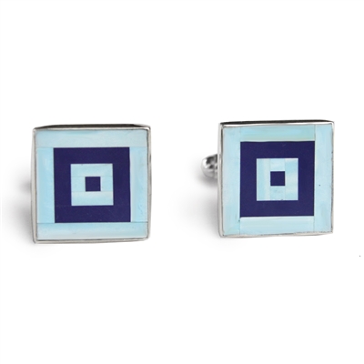 Square Turquoise and Lapis Squares Cufflinks