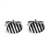 Oval Black & White Stripe Inlay Cufflinks