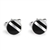 Round Black & White Stripe Inlay Cufflinks