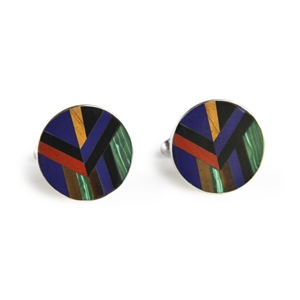 Round Peace Inlay Cufflinks