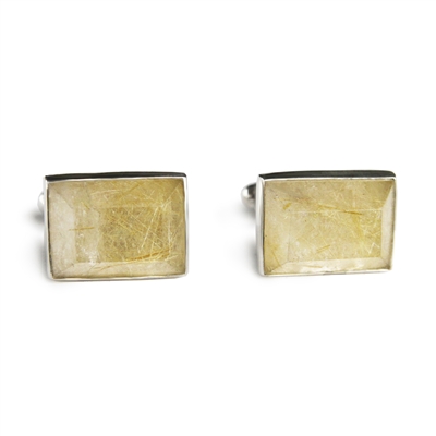 Rectangle Faceted Stone Cufflinks + MORE COLORS