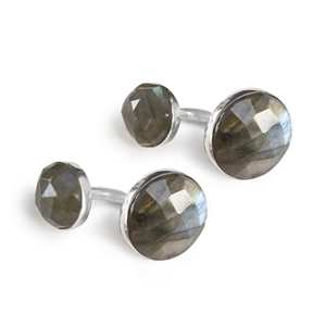 Double Labradorite Rose Cut Cufflinks