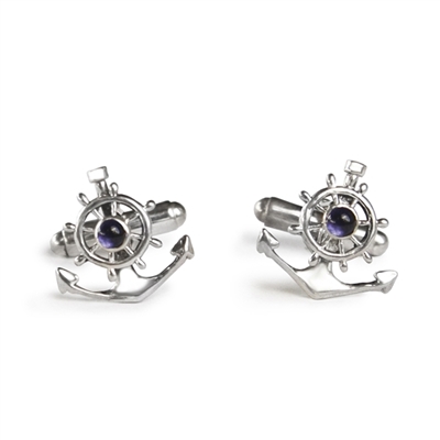 Ships Wheel and Anchor Cufflinks