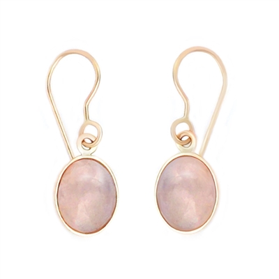 Ray of Light Earrings in Rose Quartz and 14k GF