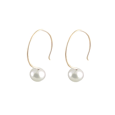 Ideal Pearl Earrings in baroque round white pearls and 14K Gold Filled