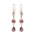 Long Sol Earrings in Pink Tourmaline, 14k GF and Sterling Silver