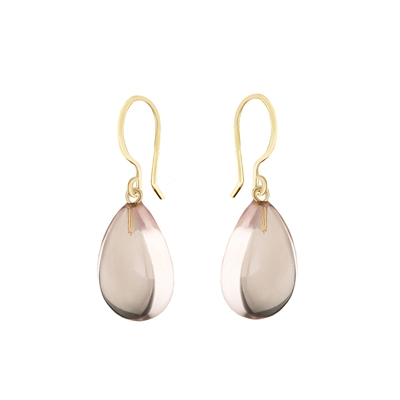 Olivia Gemstone Earrings in 14k Gold filled. Shown in natural Rose Quartz.