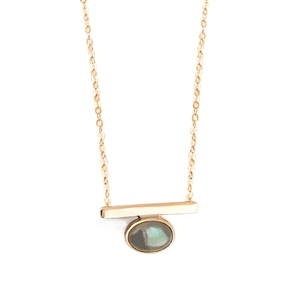 Orbit Oval Gemstone Necklace in 14k GF + More Colors