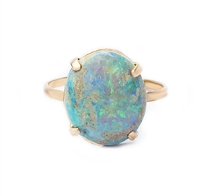 Prong set Mintabie opal ring