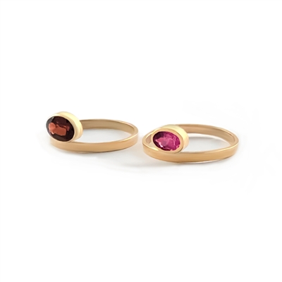 Orbit Faceted Oval Stacking Ring in 14k GF + More Colors