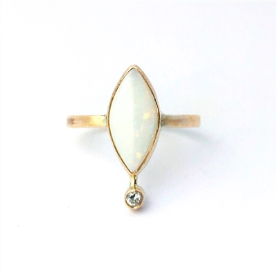 Gold Filled Opal and Faceted Stone Ring + More Colors