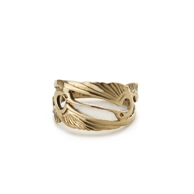 Double Heron Ring in 14k Gold