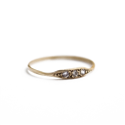 14K Gold Moonshine Ring with diamonds