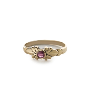 Round Stone Deco 14k Gold Ring + MORE COLORS