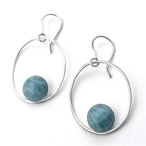 Catalina hoop aquamarine earrings sterling silver