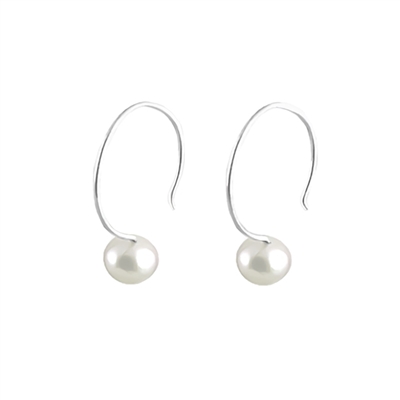 Ideal Pearl Earrings in baroque round white pearls and sterling silver