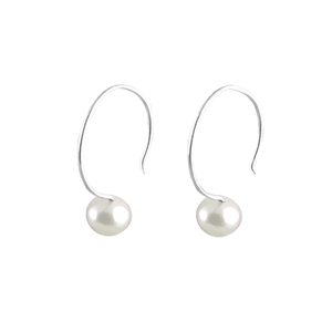 Ideal Pearl Earrings in baroque round white pearls and sterling silver