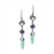 Limited Edition Earrings in black tourmaline quartz, iolite and chrysoprase in sterling silver.